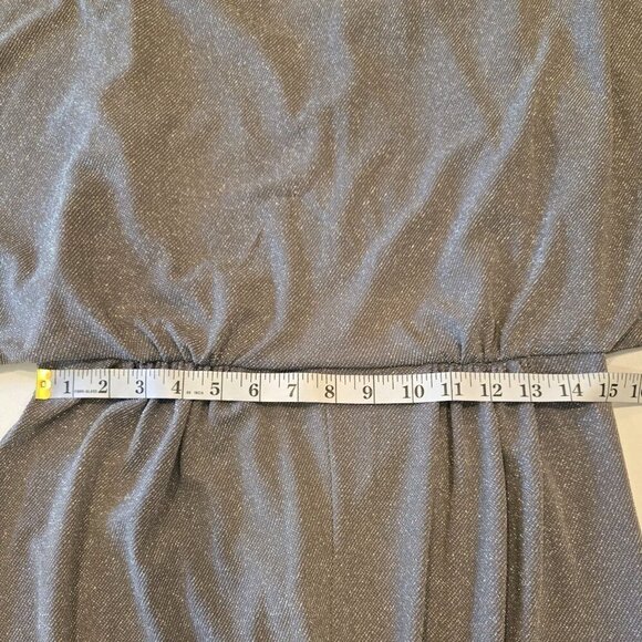 Jessica Howard Wide Leg Womens Jumpsuit Silver Metallic 12 Bat Wing L JH9-8171 E - Picture 5 of 8